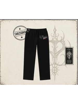Tarzsokak Kadın I'm A Mastermind Unisex Baggy Eşofman Altı Beyaz