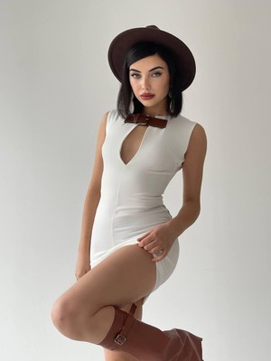 Mrayss  Nadia Kemerli Mini Elbise