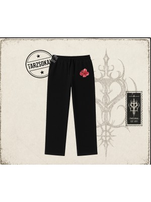 Tarzsokak Kadın Hibiscus Unisex Baggy Eşofman Altı Beyaz