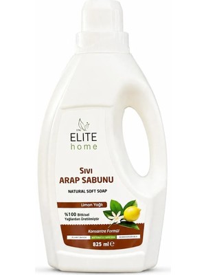 The Elite Home 825 ml Limon Yağlı Sıvı Arap Sabunu %100 Bitkisel İçerik ile Parfümsüz Temizlik