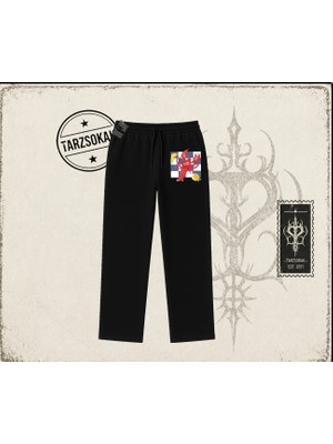 Tarzsokak Kadın Istakoz Ekose Unisex Baggy Eşofman Altı Beyaz