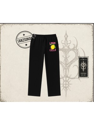 Tarzsokak Kadın Limon Cello Unisex Baggy Eşofman Altı Beyaz