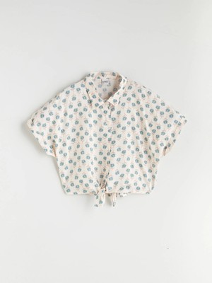 LC Waikiki Lcw Kids Ekru Kız Çocuk Crop Bluz