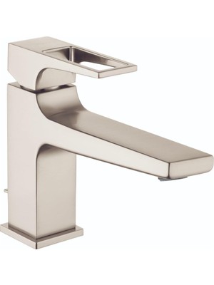 Hansgrohe Metropol Modern Düşük Akışlı Su Tasarruflu 1 Kulplu 1 6" Uzun Banyo Lavabo Bataryası Fırçalanmış Nikel, 74505821