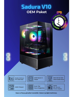 İnce Hesap Ih Sadura V10 R5-7500F 16 GB 500GB SSD RTX5060 8 GB Oem Paket