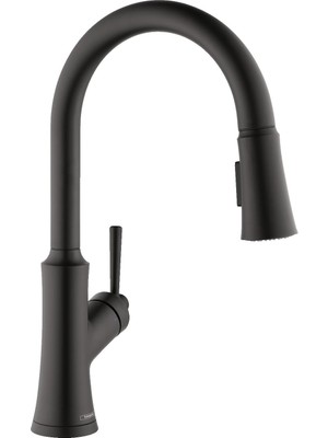 Hansgrohe Joleena Mutfak Bataryası 1 Kulplu 40,64 cm Uzun Çekme Püskürtücü, Mat Siyah, 04793670