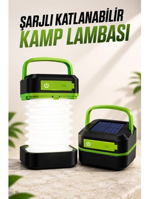 Astraltech LED Lamba Kamp Lambası Hafif Taşınabilir Şarj Süreli Akordeon El Fenerli