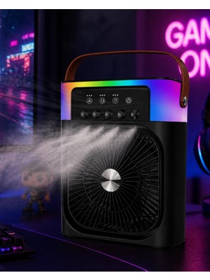 Astraltech Taşınabilir Mini Klima Nemlendirici Fan Rgb LED Aydınlatmalı USB Fan