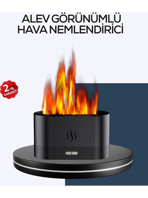 Astraltech Aromatik Oda Kokusu Difüzörü Alev Tasarımlı LED Işıklı Nemlendirici