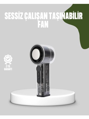 Astraltech Dijital Ekranlı Şarjlı Mini Fan 100 Kademeli Hız Ayarı