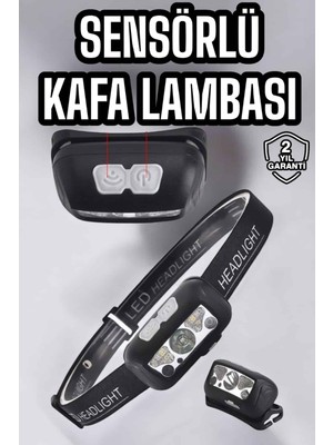 Astraltech Kafa Lambası Kamp Lambası Sensörlü Şarjlı Ayarlanabilir