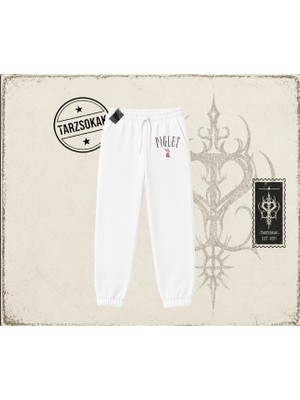 Tarzsokak Kadın Piglet Since 1966 Unisex Jogger Eşofman Altı Beyaz