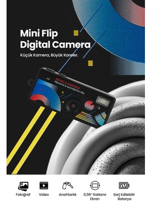 Pikas Joyplus Camera Mini Dijital Kamera Retro Tasarım Taşınabilir Video ve Fotoğraf Kamerası LK-030