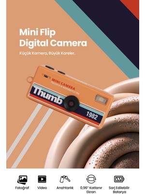 Pikas Joyplus Camera Mini Dijital Kamera Retro Tasarım Taşınabilir Video ve Fotoğraf Kamerası LK-030
