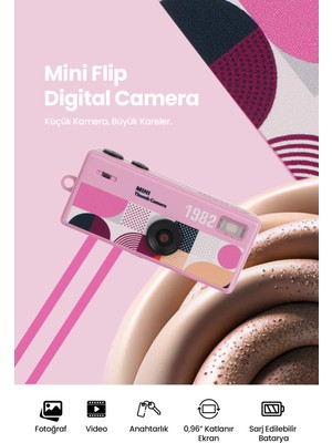 Pikas Joyplus Camera Mini Dijital Kamera Retro Tasarım Taşınabilir Video ve Fotoğraf Kamerası LK-030