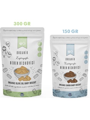 OG natural Organik Keçiboynuzlu ve Zeytinyağlı Bebek Bisküvi Seti +6 Ay