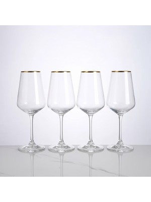 Qua Home Meringue 4lü Kristal Beyaz Şarap Kadehi 350 cc