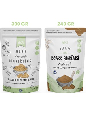OG natural Organik Bebek Bisküvisi ve Bisküvi Tozu Seti +6 Ay
