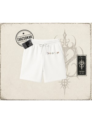 Tarzsokak Kadın Sea Shells Unisex Şort Beyaz