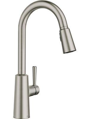 Moen Riley Spot Dirençli Paslanmaz Tek Kolu Pulldown Mutfak Bataryası Püskürtme Başlığı Için Güç Arttırma ve Refleks Yerleştirme Sistemine Sahip, Modern Mutfak Lavabo Bataryası, 7402SRS