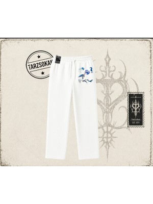 Tarzsokak Kadın Sea Elements Unisex Baggy Eşofman Altı Beyaz