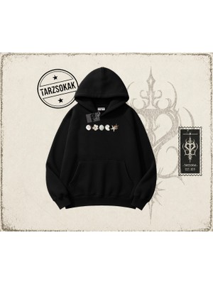 Tarzsokak Kadın Sea Shells Oversize Unisex Kapşonlu Sweatshirt Beyaz