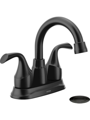Moen Idora Mat Siyah Iki Kulplu Centerset Banyo Lavabo Bataryası Tahliye Montajlı, 84115BL