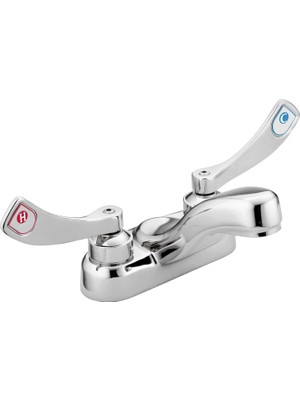 Moen 8215F05 Ticari M-Dura 10 cm Merkez Lavabo Bataryası 10 cm Bilek Bıçak Kolları, 0,5 Gpm, Krom