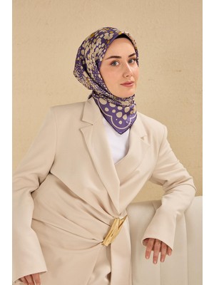 Silk Home Twill Ipek Eşarp Samanyolu Mor 90X90