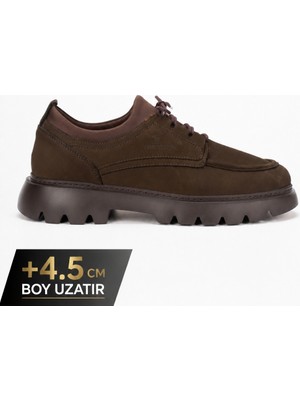 Fame Step Hakiki Deri Klasik Ayakkabı +4.5 cm Boy Uzatan Kalın Taban Erkek Günlük Ayakkabı Trieste