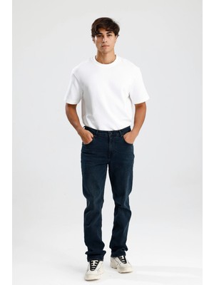 #erkekjean Straight Fit Koyu Indigo Denim Rahat Konforlu CLINT50 Erkek Jean Pantolon