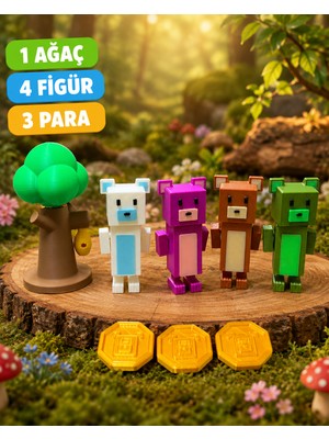 Vrd Chloe Super Bear Adventure Midi Oyun ve Diorama Set 9 Parça (4 Figür + 1 Ağaç + 3 Coin)