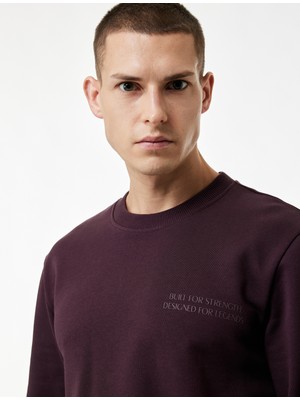 Koton Uzun Kollu Bisiklet Yaka Pamuklu Baskılı Sweatshirt
