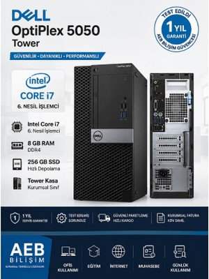 Dell Optiplex 5050 Tower Intel I7-6700 8 Ram 256 SSD Masaüstü Bilgisayar – Outlet