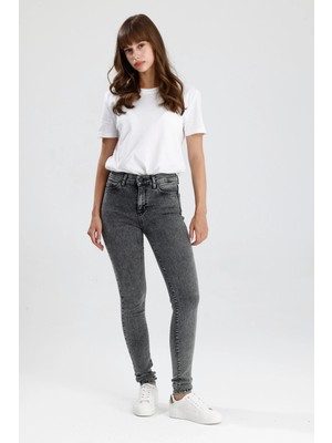 #kadınjean Kar Yıkama Gri Denim Skinny Fit Kesim MIRA12 Rahat Kadın Jean Pantolon