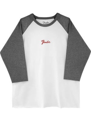 Fender® Raglan Long Sleeve T-Shirt - White / Anthracite
