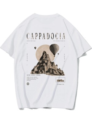 Brz Collection Unisex Oversize Cappadoccia T-Shirt (Beyaz)