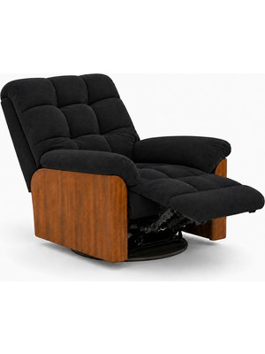 Smarto Relax Porto Elektrikli Masajlı Isıtmalı Döner Sallanan Ahşap Yan Panelli Polyester TV Koltuğu Baba Koltuğu