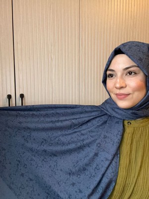 Harem Scarf Gold Silvia Şal Koyu Indigo