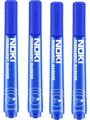 Noki Permanent Markör Yuvarlak Uç ( Mavi ) ( 4 Adet )