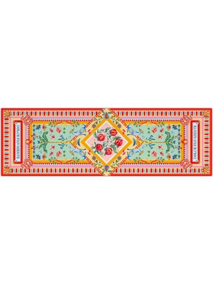 Baci Milano Dolce Far Niente Nar Desenli Renkli Pamuklu ve Polyester Runner 48 x 150 cm
