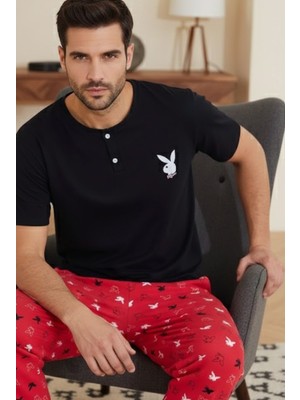 Siyah İnci Bisiklet Yaka Örme Pijama Takım 25109846