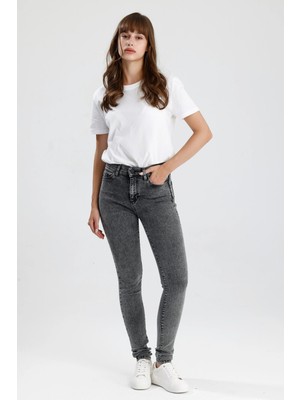 #kadınjean Kar Yıkama Gri Denim Skinny Fit Kesim MIRA12 Rahat Kadın Jean Pantolon