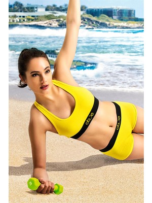 Obje Kadın Sarı Penye Sporcu Modal Boxer