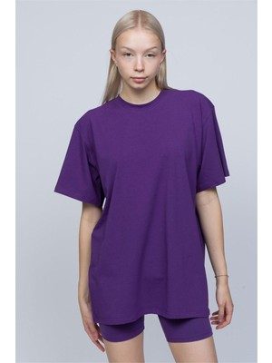 Obje Kadın Mor Oversize T-Shirt