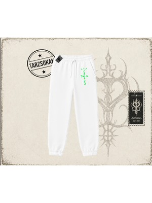 Tarzsokak Unisex Cactus Jack Air Unisex Jogger Eşofman Altı Beyaz