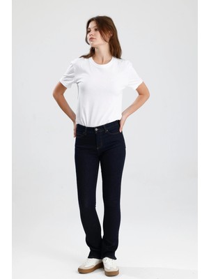 #kadınpantolon Koyu Indigo Denim MONICA24 Boot Cut Kesim Yumuşak Doğal His Veren Kadın Jean Pantolon