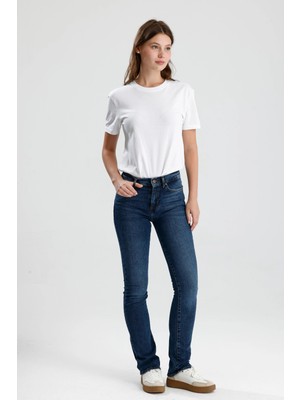 #kadınpantolon Koyu Indigo Denim MONICA24 Boot Fit Kesim Yumuşak Doğal His Veren Kadın Jean Pantolon