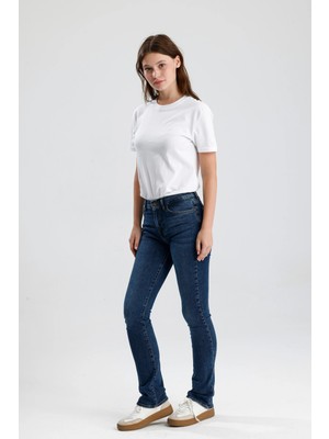 #kadınpantolon Koyu Indigo Denim MONICA24 Boot Fit Kesim Yumuşak Doğal His Veren Kadın Jean Pantolon