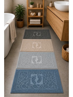 Mela Home 4'lü Ayak Havlusu-Ayak Paspası 50*70 cm 4 Adet - Banyo - Misafir -Çeyizlik %100 Pamuk